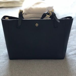 Tory Burch York Buckle Tote, Small in Navy Blue